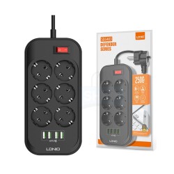 LDNIO SE6403 POWER STRIP WITH 6 POWER SOCKET AND 4USB 3.4A 5V/17W 2M BLACK LDNIO SE6403 POWER STRIP WITH 6 POWER SOCKET AND 4USB 3.4A 5V/17W 2M BLACK